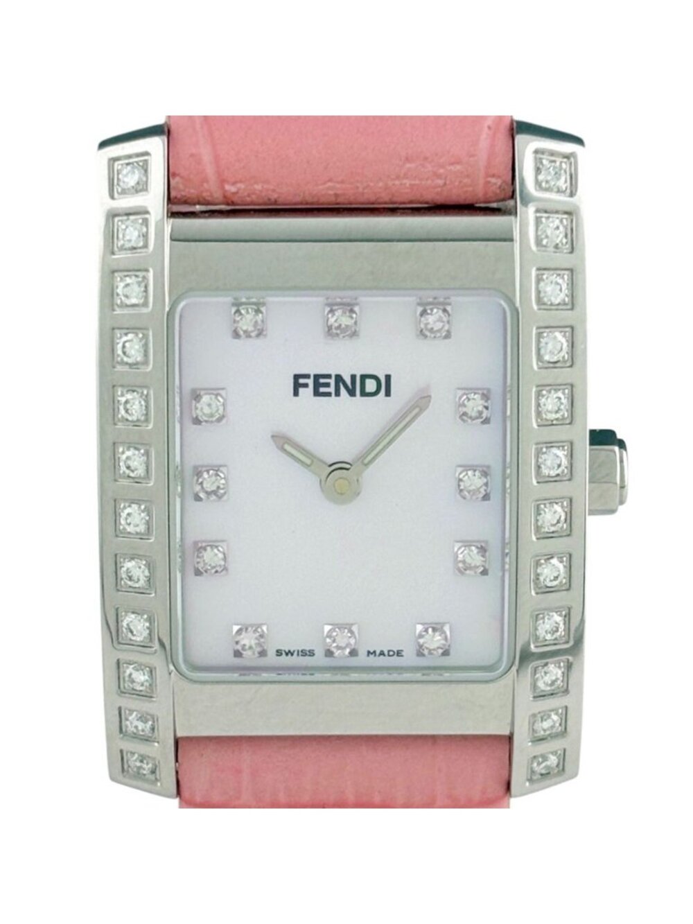Fendi Classico Watch SS Leather Quartz Pink